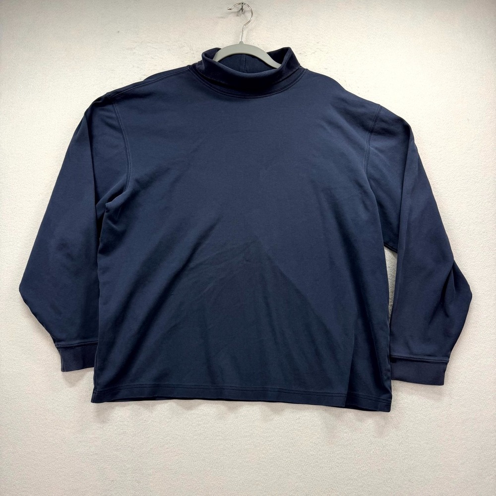 L.L. Bean Heavyweight T-Shirt Men XL Navy Traditional Fit Long Sleeve Turtleneck